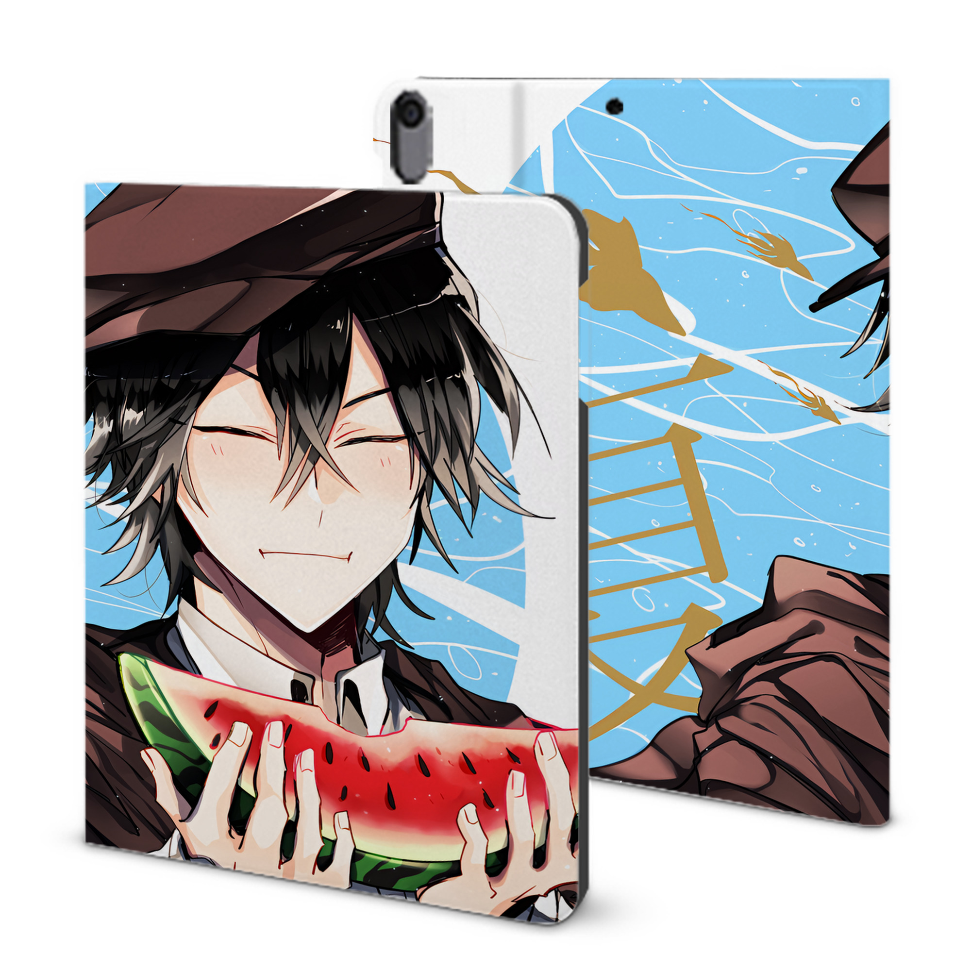 （画像用） 文豪ストレイドッグス Bungo Stray Dogs IPad ケース ブック型 PUレザー TPU 耐衝撃 軽量 薄型 ペン収納なし 全面保護 IPad 各モデル対応